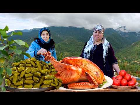 Big Turkey Stuffed with Dolma in a Village Tandoor | Grandma Rose