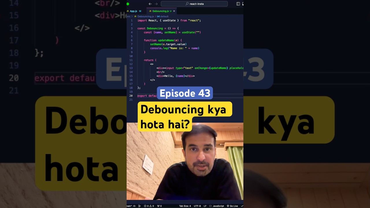 Debouncing kya hoti hai? 😱 #reactjstutorial #reactjs