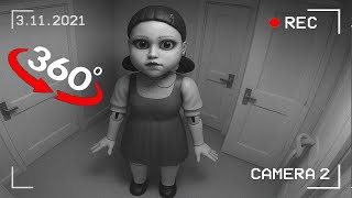 360° VR Squid Game Doll in YOUR HOUSE! CREEPY!