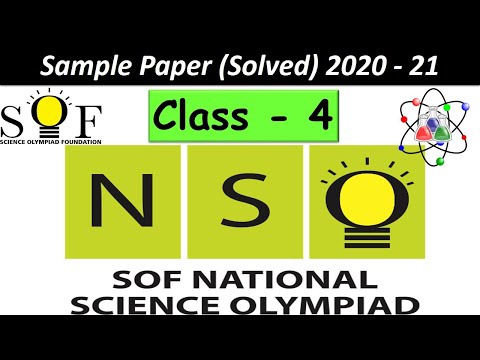 NSO class 4 National Science Olympiad Exam 2020-2021  ( Previous year Sample Paper with Solution)