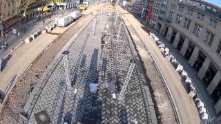 Krefeld - Baustelle UdU - "stop and glow" - Aufbau 01