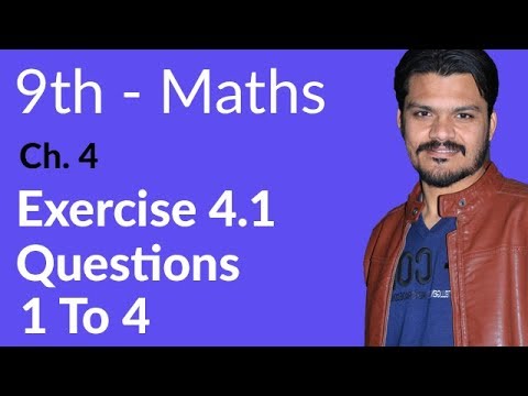 9th Class Math, Exercise 4.1 Question no 1 to 4 -Math...