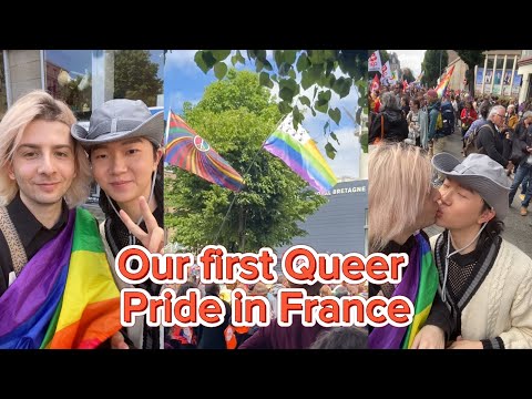 Our First LGBTQ Parade in France 🏳️‍🌈 Vlog Gay Couples [Haoyang & Gela]