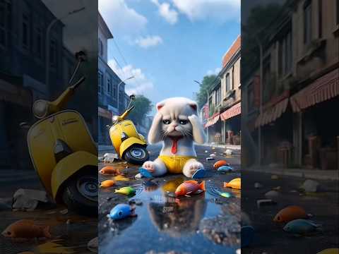 KASIHAN Anak kucing jatuh di tengah jalan‼️😿🛵