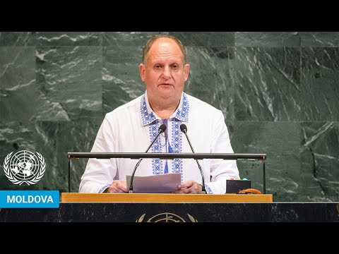 YouTube video thumbnail: Moldova - Permanent Representative Addresses United Nations General Debate, 80th Session