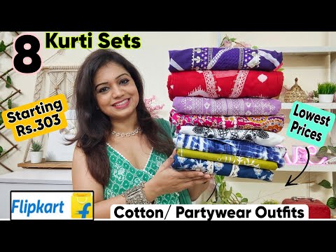 Huge 8 Flipkart Kurti/ Kurta Set Haul| New Cotton,Partywear Co-ord Set Haul| Flipkart Haul
