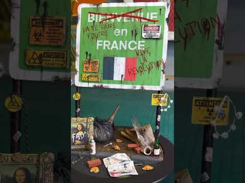 Miniature Welcome to France Sign - reveal! More signs coming soon. #miniature #art #france #shorts