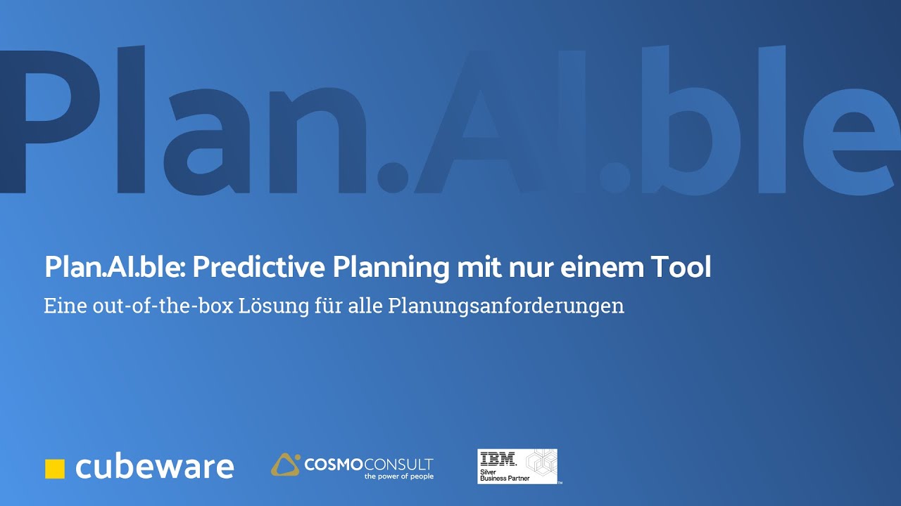 Plan.AI.ble: Predictive Planning mit nur einem Tool