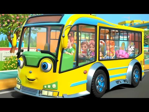 Wheels On The Bus Go Round And Round, Vehicle Song and Nursery Rhymes for Kids - Live