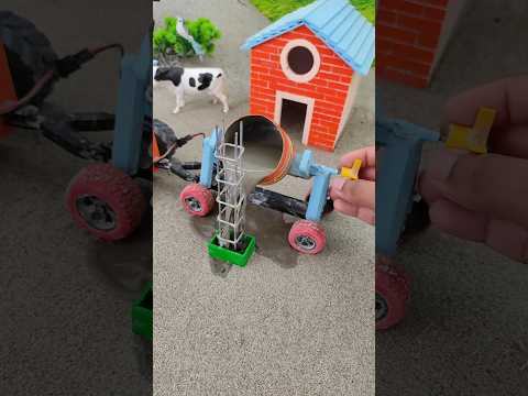 diy mini tractor construction machine video | #shorts #youtubeshorts #construction