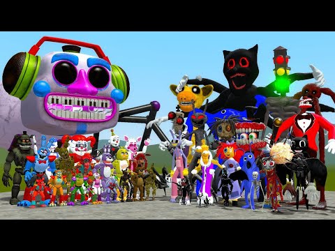 ALL FNAFs 1-9 SECURITY BREACH ANIMATRONICS VS ALL MONSTERS AND AMAZING DIGITAL CICRUS CHARACTERS!!