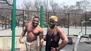 Crazy 5 minute work out with @TheVillageBeast