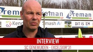 Screenshot van video Michel Steggink: "Op twee momenten verlies je de wedstrijd" | SC Genemuiden - Excelsior'31