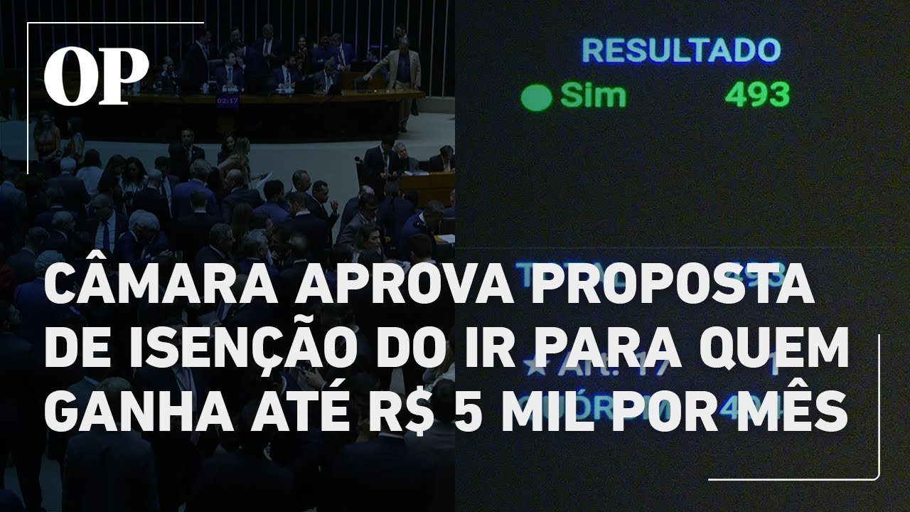 Câmara aprova proposta de isenção do Imposto de Renda para quem recebe até R$ 5 mil por mês