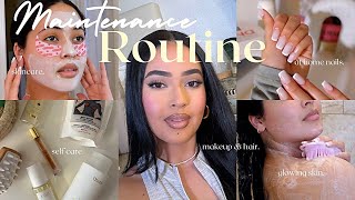 BEAUTY ROUTINE  | pamper routine + at home nails, hair + new makeup + "everything" shower routine !