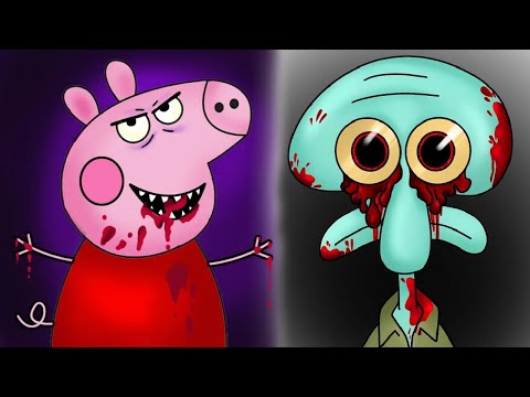 5 HORROR STORIES, Peppa Pig, Squidward... 🐷 Draw My Life Horror Stories