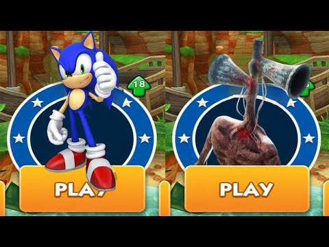 Sonic Dash - Sonic vs Siren Head Run vs All Bosses Zazz Eggman Gameplay