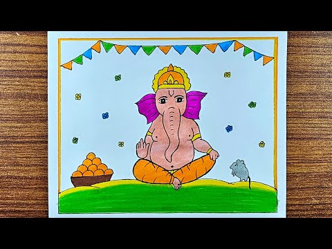 Ganesh Ji Drawing / Happy Ganesh Chaturthi Drawing / Ganapati Bappa Drawing