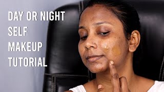 Self Makeup With White Saree / Sweat Resistant Makeup/ Day Or Night Self Makeup Tutorial