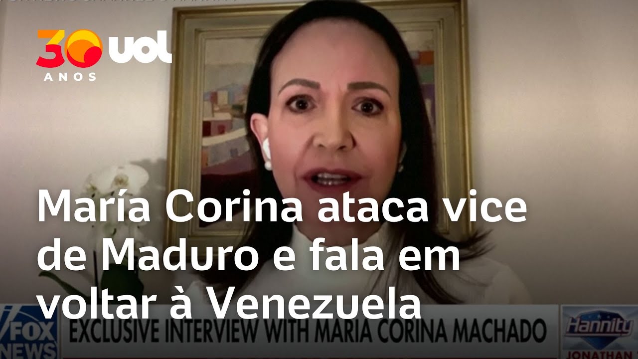María Corina Machado ataca vice de Maduro e fala em voltar à Venezuela o mais rápido possível