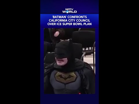'Batman' Confronts California City Council Over ICE Super Bowl Plan