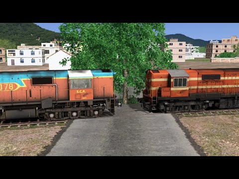 Gooty WDM3D S.C.R Coupling AKtrains WDG3A & SLR Coach| Tree Middle Of Track | Indian Train Simulator