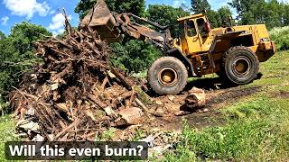 Burning the Stump pile