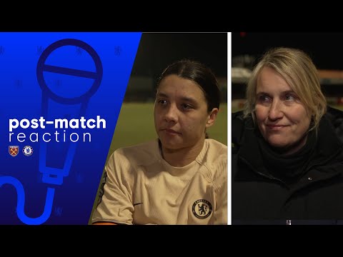 Emma Hayes and Sam Kerr react to victory over West Ham!