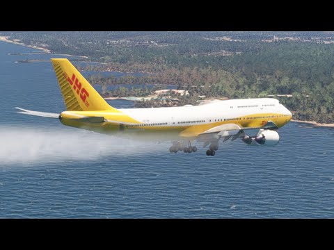 BEAUTIFUL = Landing at Brunei Intl AIRPORT = boeing 747 DHL