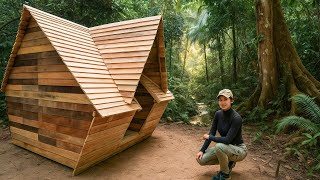 32 Days Building Wooden House in Wilderness | Off Grid Log Cabin Build ASMR (No Talking)