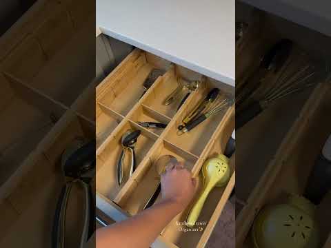 The perfect bamboo drawer organizers 🤍 #bamboo #organizer #organizers #drawerorganization