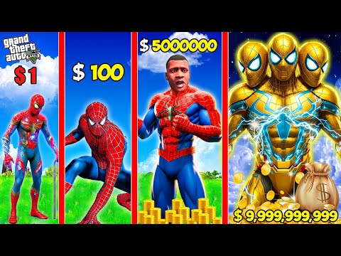 $1 SPIDERMAN to $1,000,000,000 SPIDERMAN in GTA 5