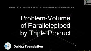 Problem-Volume of Parallelepiped by Triple Product