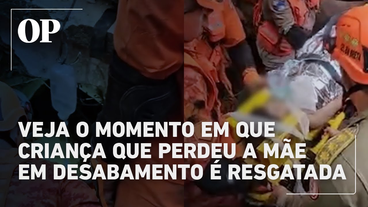 Veja o momento em que criança que perdeu a mãe em desabamento é resgatada: “Me tira daqui”