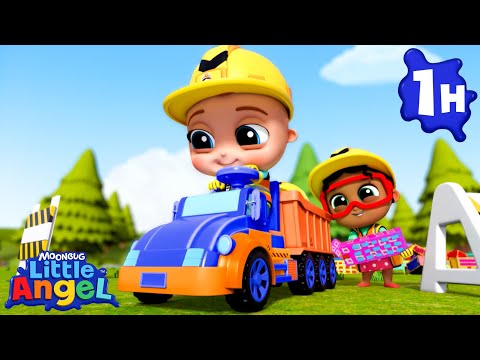 Family Time - Construction Singalong | Little Angel | Melody Time: Moonbug Kids Songs