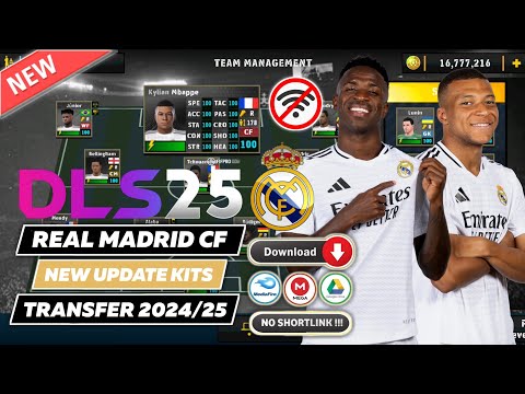 Dream League Soccer 2025 Mod Real Madrid New Update Menu Kits & Transfer 2024/25 | DLS 19 Modpack