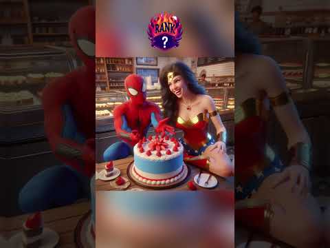 Spider-Man earns Wonder Woman's kiss #marvel #avengers #spiderman #marveldc #dc #ironman #cartoon