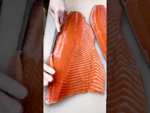 Masterful Salmon Filleting: Watch This Expert's Incredible Cutting Skills