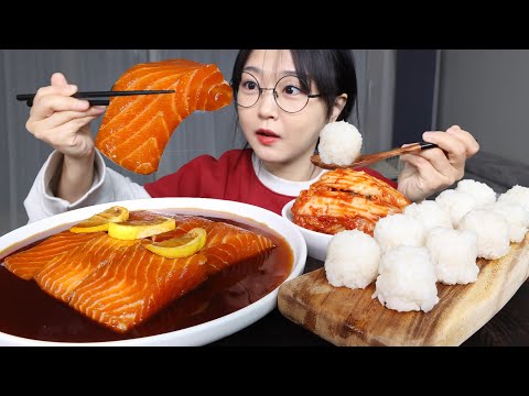 주황색 밥도둑🧡연어장 먹방 Soy Sauce Marinated Salmon Mukbang ASMR