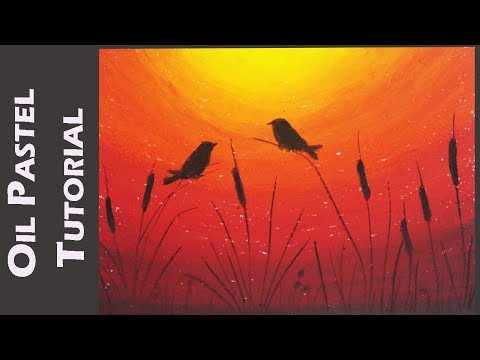How to draw Love Birds in Oil Pastel | Saminspire