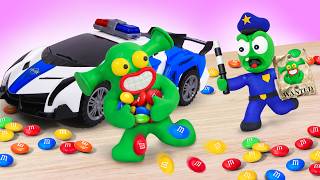Who Took the Colorful M&M Candy? Police Pea Pea Finds Out! - Funny Cartoon for kids