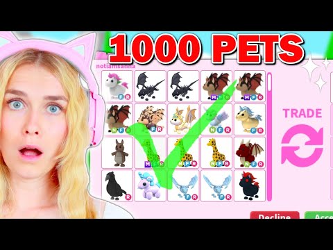 Trading 1,000 PETS In adopt Me! (Roblox)