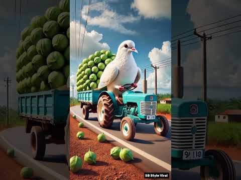 The elder pigeon plants a guava tree and waters it then the farmer eats the fruit ๐ญ #ai #pigeon
