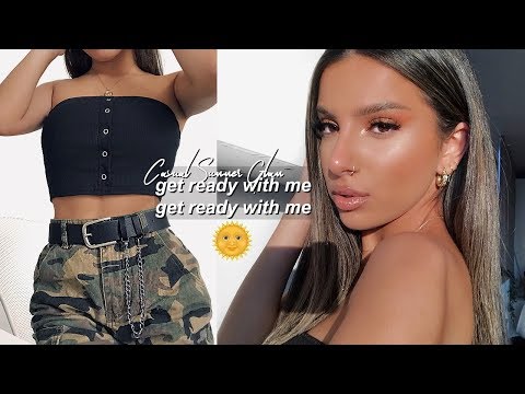 GET READY WITH ME! SUMMER CASUAL GLAM - MAKEUP, HAIR & OUTFIT