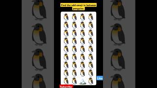 Find the odd emoji in between penguins #emojyfind #emojichallenge #emojiquiz#quiz#shorts #tranding.