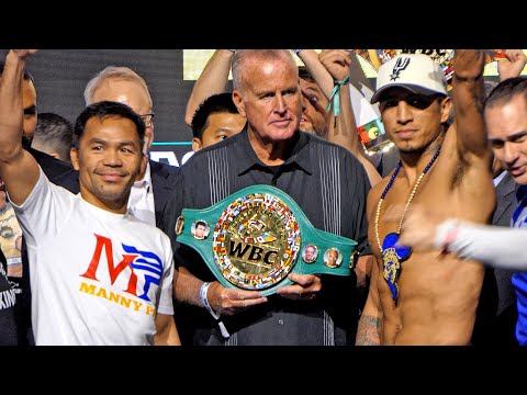 Manny Pacquiao vs Mario Barrios • FULL WEIGH IN & FACE OFF | Premier Boxing Champions