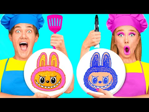 Φανταστικό 3d στυλό vs Τηγανίτα Τέχνη Challenge | Αστείες Στιγμές BaRaDa Challenge