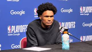 Rockets Amen Thompson after the 98-78, season-ending, game 6 loss to the Lakers in the 1st round