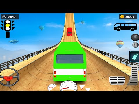 Bus Ramp Race Game || Monster Truck Bus  race Jet race Andoird Emulator play #bus #car #race