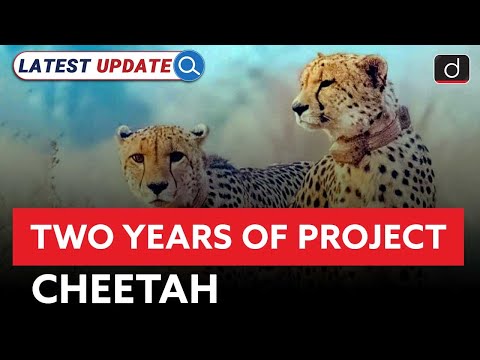 Two Years of Project Cheetah | Cheetah Reintroduction Project| Latest Update | Drishti IAS English